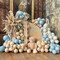 Dusty Blue Brown Balloon Garland Double Stuffed Blue Tan Balloons White Sand Grey Latex Balloons Neutral Balloon Arch Kit For Teddy Bear Baby Shower Boho Birthday Gender Reveal Party Decorations